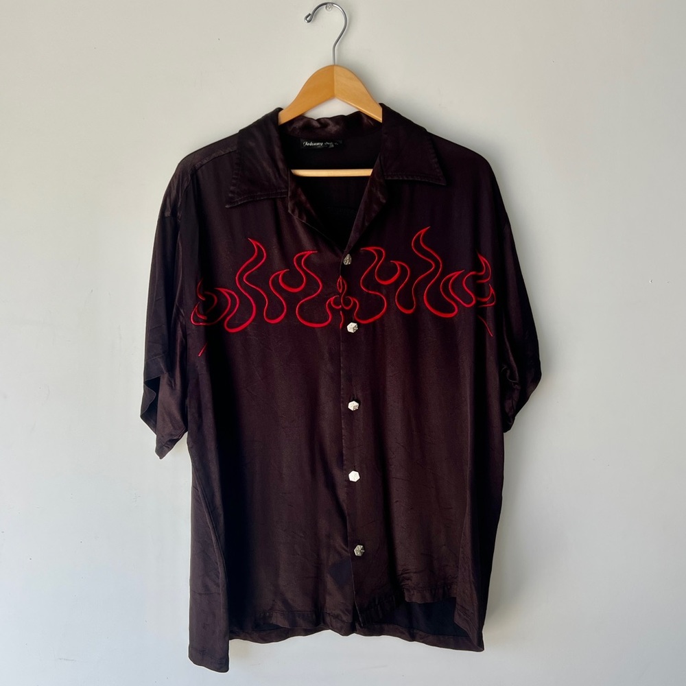 Johnny Suede American Made Satin Button Down Shirt